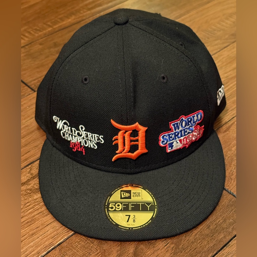 NEW Detroit Tigers World Series 1984 New Era 59 Fifty Black‎ Sz 7 3/8